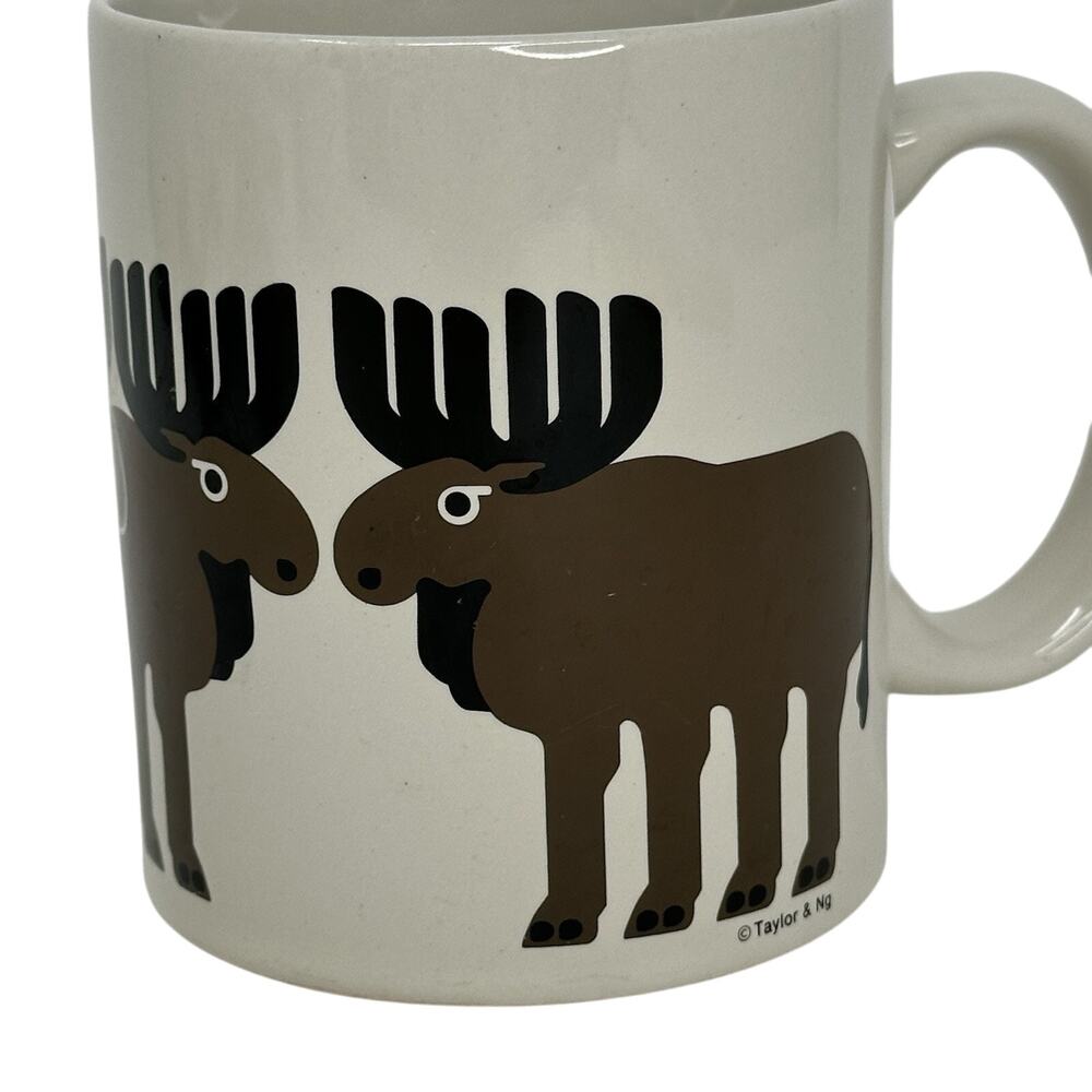 VTG Mug Taylor & Ng San Francisco Moose Minimals - Brown & Black on Cream USA
